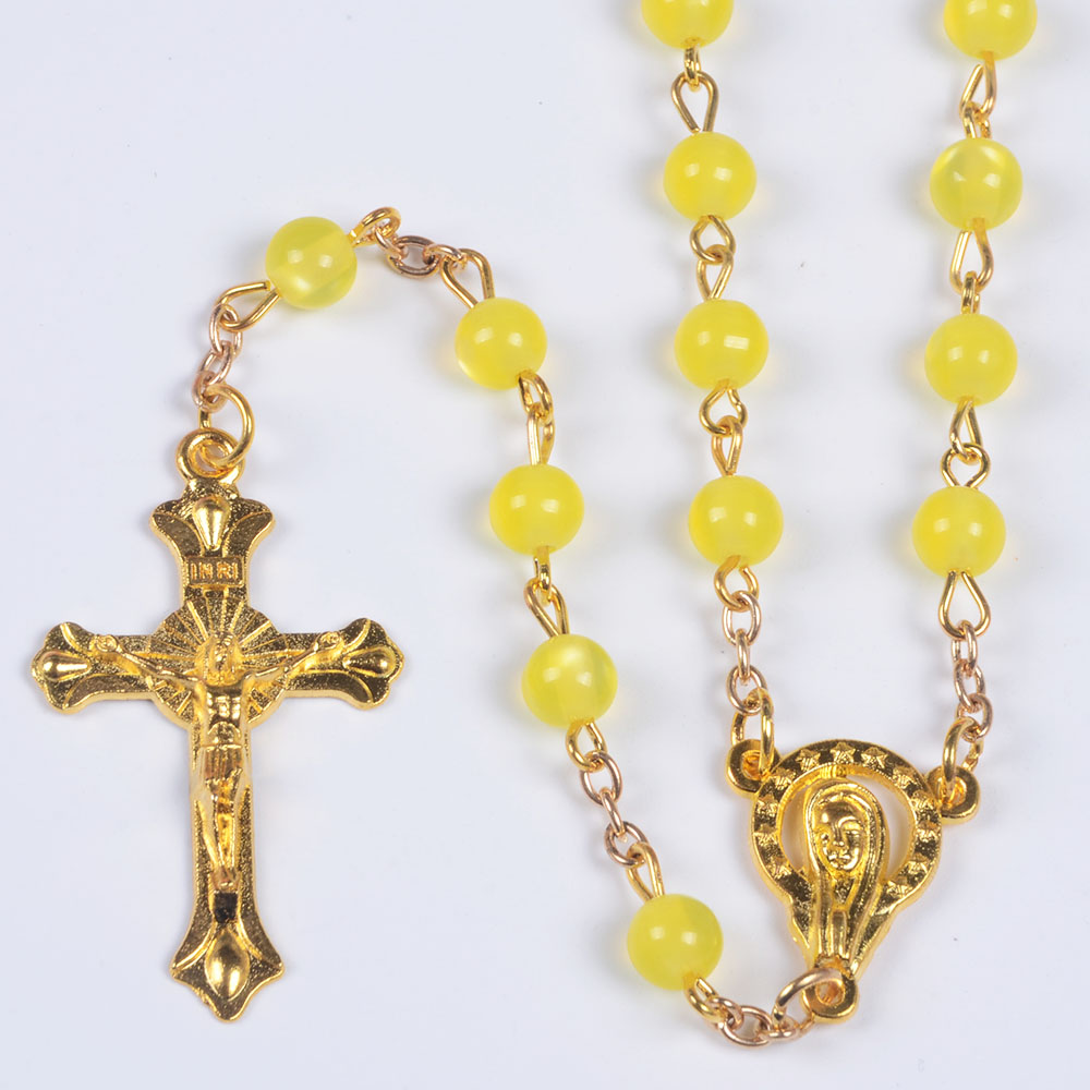 High Quality Cheap Beaded Necklace Religious Rosarios Necklace Catolicos YIWU Plastic Rosary Wholesale