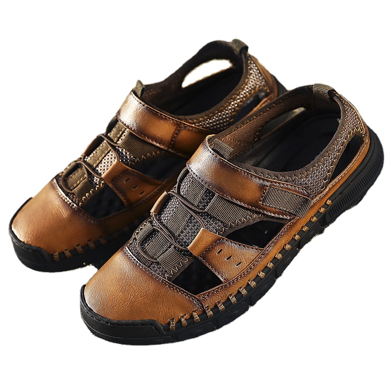 The Fine Quality Summer Microfiber Leather Rubber Outsole New Sandals Designs For Man