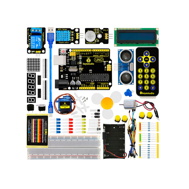 Базовый стартовый набор V2 для Arduino UNO R3 стартовый Обучающий набор с учебным пособием keyestudio