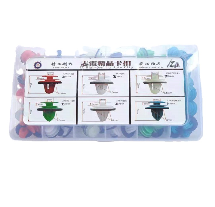 Mixed Car Plastic Clips Kit Car Door Panel Clips Plastic Push Rivet Auto Body Fastener 6 types 120 pcs