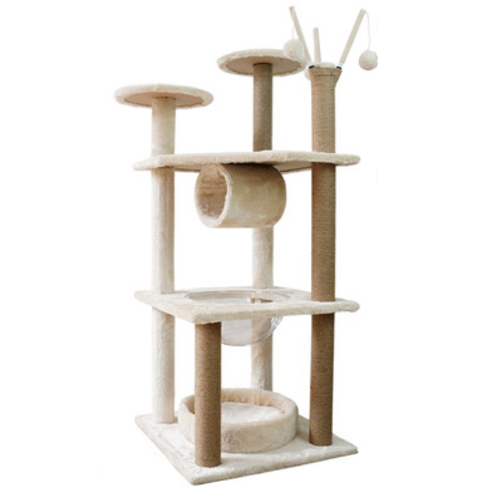 Factory Wholesale Cat Scratcher Toy Wooden Cat Tower Climbing Tree House