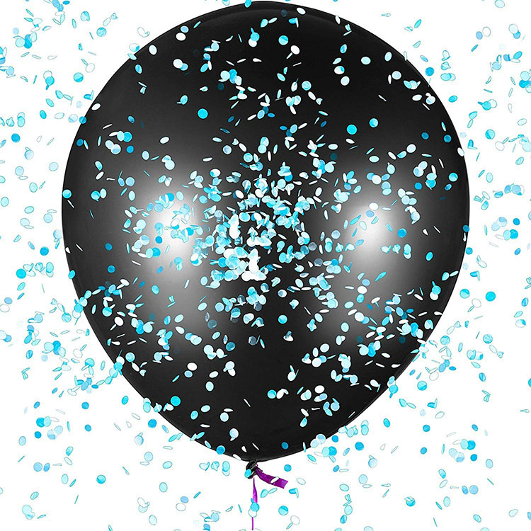Nicro 36 дюймов; Цвет: черный; Большие гигантские большие латексные Baby Shower пол выявить конфетти воздушные шары