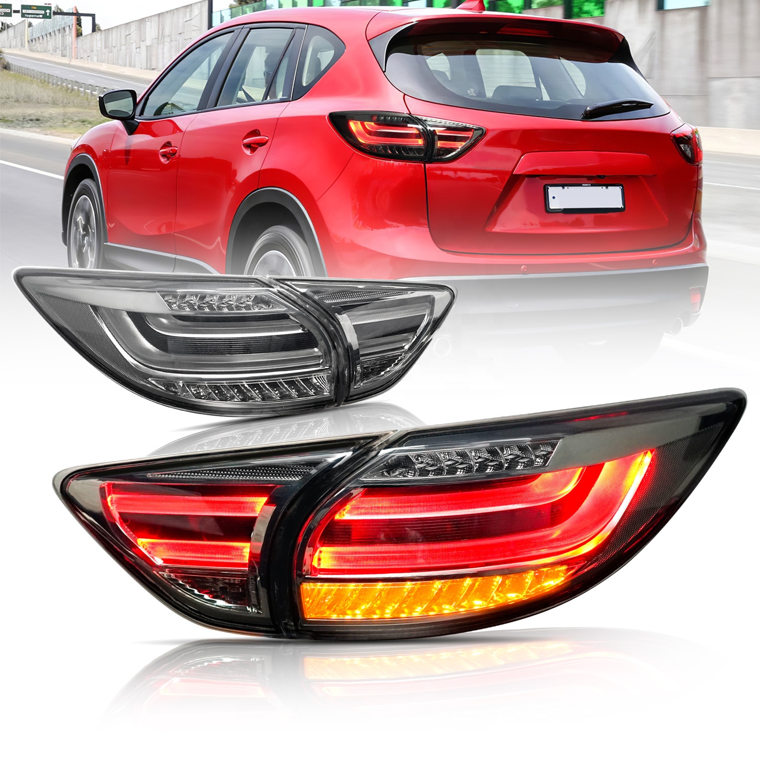 Фабрика CX5 светодиодная задняя фара 2012-2018 дымчатый цвет plug and play с красным парковочным светом для Mazda CX5 задняя фара