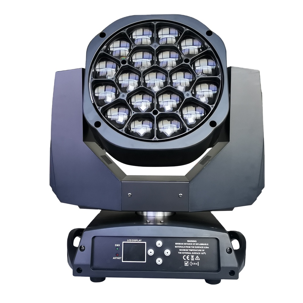 Оборудование для диджея 19x15 Вт Zoom Movinghead Light, RGBW 4 в 1 Pixel движущиеся головки, светодиодные сценические, индивидуальное управление, 250 сменные, 1 год