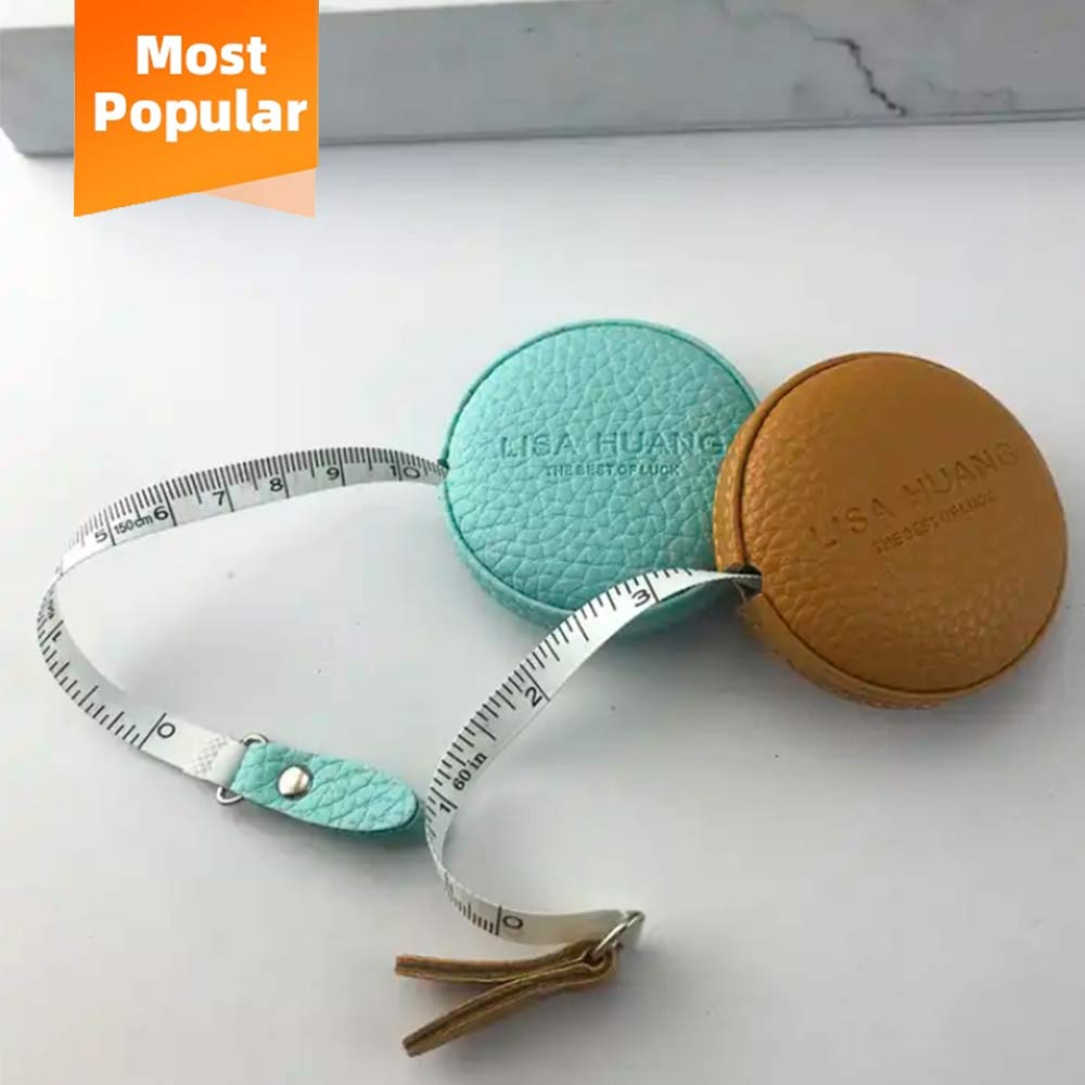 60 Inch 1 5 Meter Leather Measuring Tape Retractable Body Measuring Tape Round Mini Measuring Tape Customized LOGO