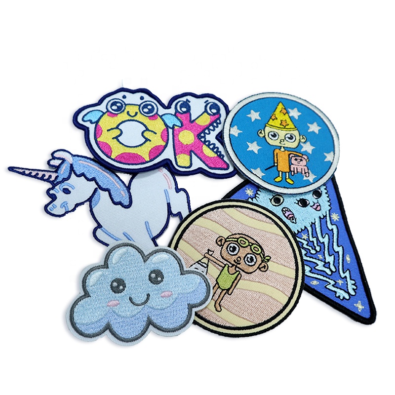 Heat Press Embroidered Patches Custom Embroidery Chenille Glitter Rainbow Letters Patch For Clothing