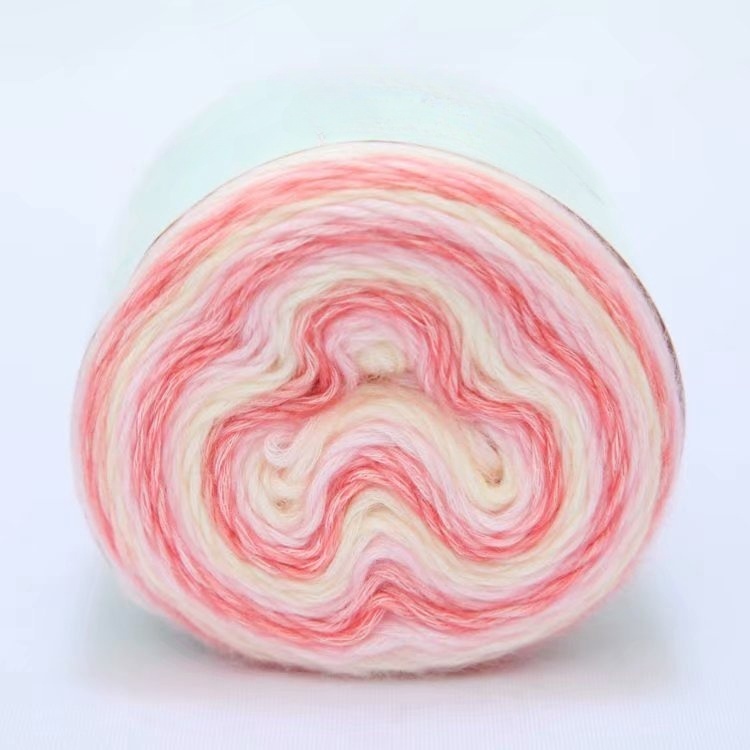 Top Selling Mohair Cake Yarn 60% cotton 30% acrylic 10% wool Blended Yarn 100 gram/ball Hand knitting Yarn with cheap price