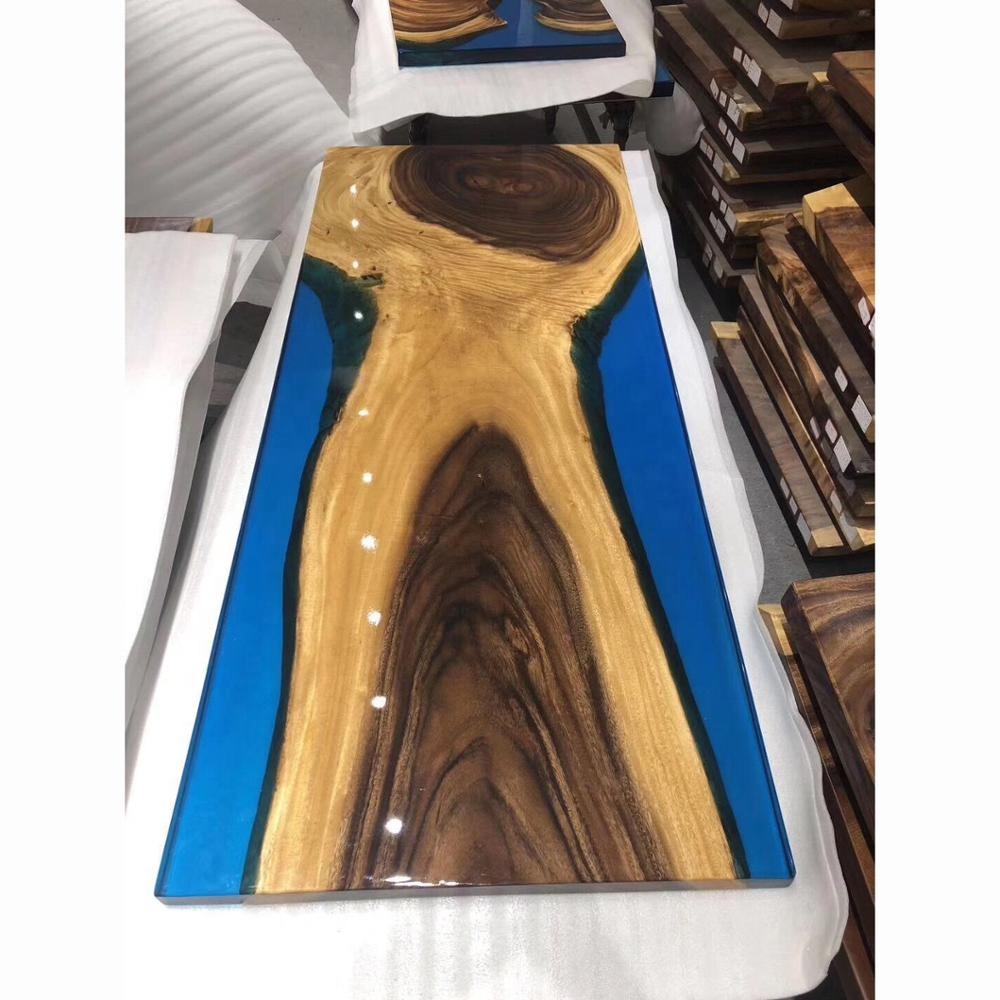 2019 Сделано на заказ современный дизайн live edge речной обеденный стол из эпоксидной смолы стол