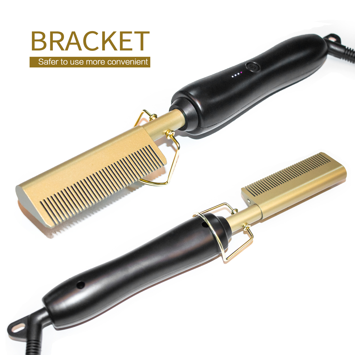 Straightening Pressing Combs Quick Heated Hair Straightener Brush Custom Logo Electric Hot Comb 500 Degrees