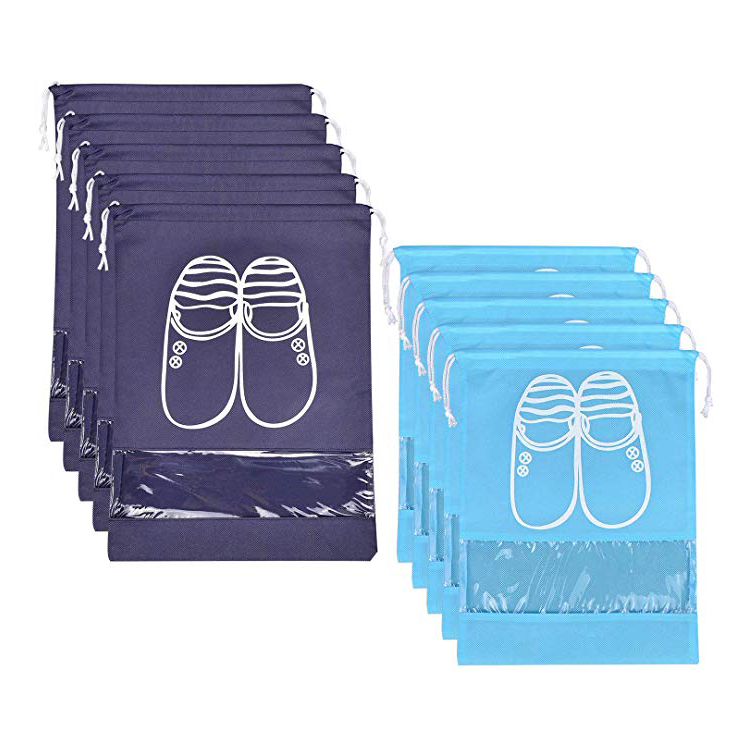Высокое качество прочный нетканый ткань drawstring складная дорожная сумка для обуви