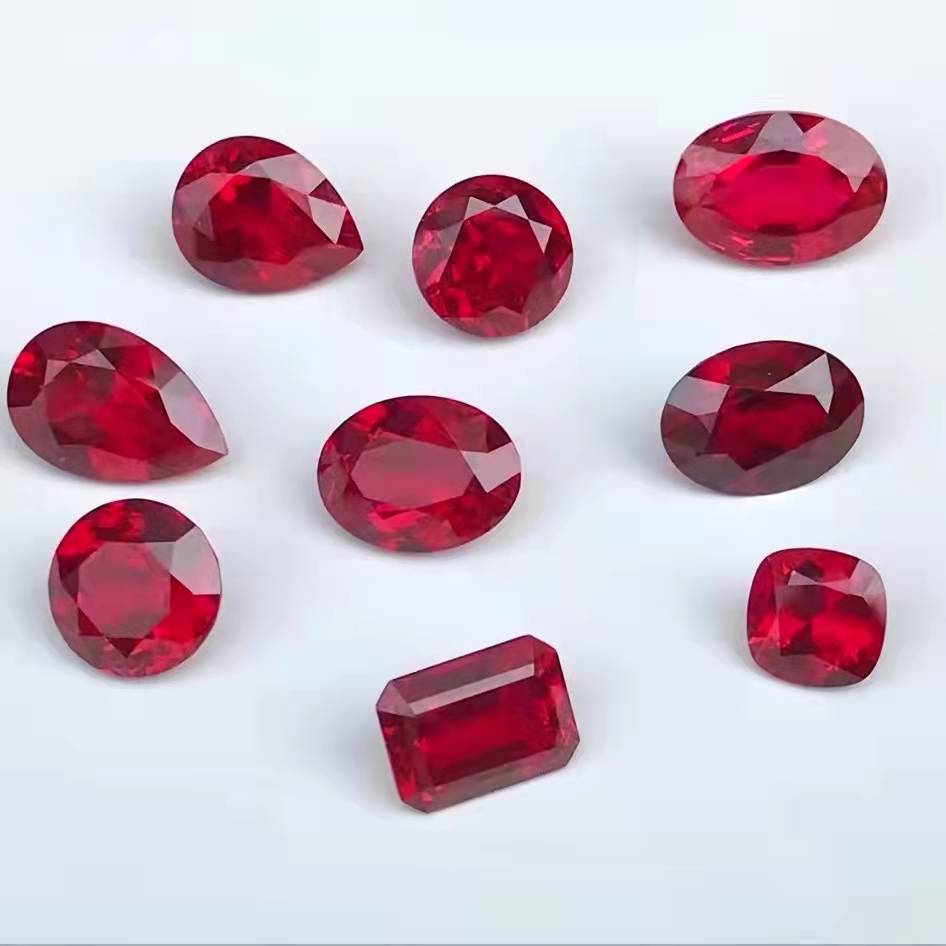 Loose Gemstones Wholesale Stone Lab Grown Pigeon Blood Ruby Mozambique Red 1 Piece Heat Jewelry Making Color Play or Fire 60-70%