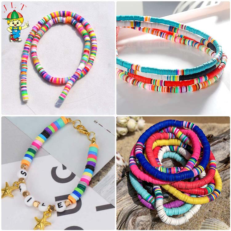 4000 Pcs Clay Beads Bracelets Necklace 6mm 20 Colors Flat Round Polymer Clay Spacer Pottery Ceramic Beads Kit