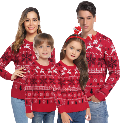 Clothing Family Pack Jacquard Design Unisex Family Knitwear Set Ugly Christmas Sweater 2021 Wholesale Christmas Casual Winter