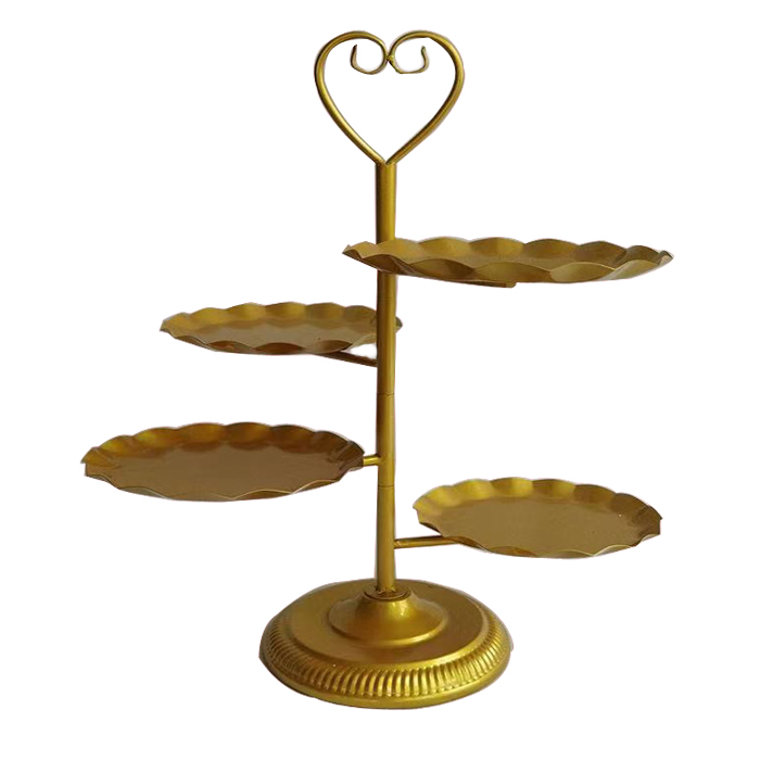 Metal food hotel dessert can tray vintage serving tray party cake candy holder
