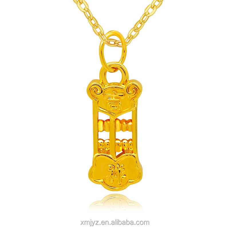 999 pure gold abacus 5G cyanide-free auspicious wishful abacus 24K pure gold 0.2G standard pendant