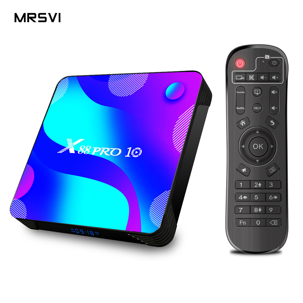 Android tv box прошивка x88 pro 10 2,4G & 5G двухдиапазонный Wifi 2 ГБ 4 ГБ RAM 16 ГБ 32 ГБ 64 Гб ROM телеприставка