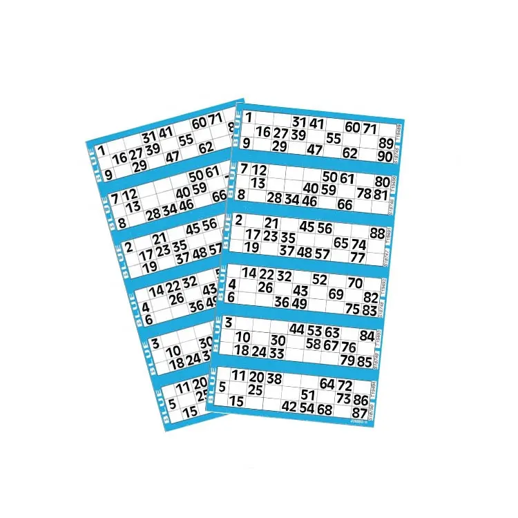 Lottery Tickets Printing Manufacturer Custom High Quality Print Bingo Ticket Sets Coated Paper Casino Bingo Action Lottery Tickets