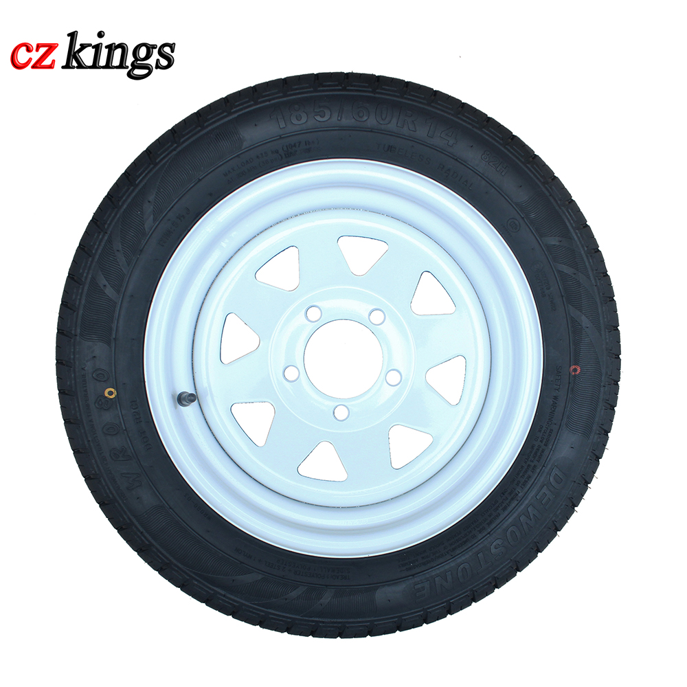 Заводской поставщик 185/60R14, шина прицепа с белым стальным колесом