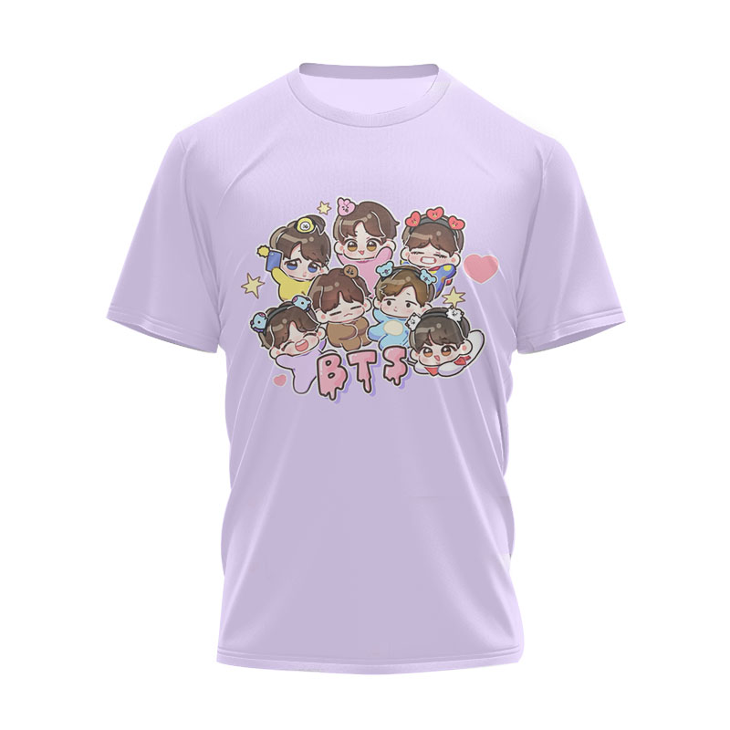 100% органический хлопок Пользовательский логотип bts рубашки kpop Женщины футболки для девочек и мальчиков 1 шт.