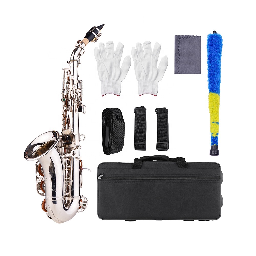 High Quality Cheap Silver Curve Bell Soprano Saxophone JYSS100S