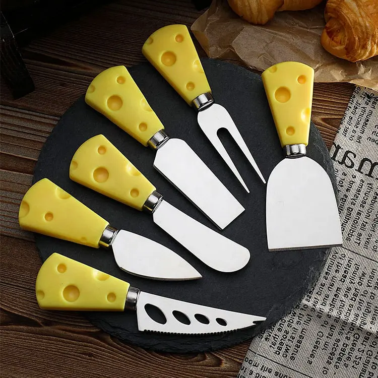 Кухонные аксессуары, Рождественский набор ножей и вилок для сыра, нержавеющая сталь, набор из 6 ножей для сыра