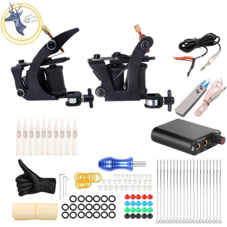 FEL High Quality Professional Power Supply And Rotary Pen Machine Tattoo Complete Kits For Body Art