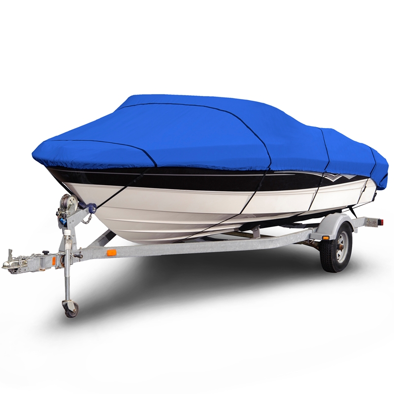 Waterproof Anti UV Heavy Duty Canvas 210D able V-Hull Protective Blue Marine Boat Trailer Cover