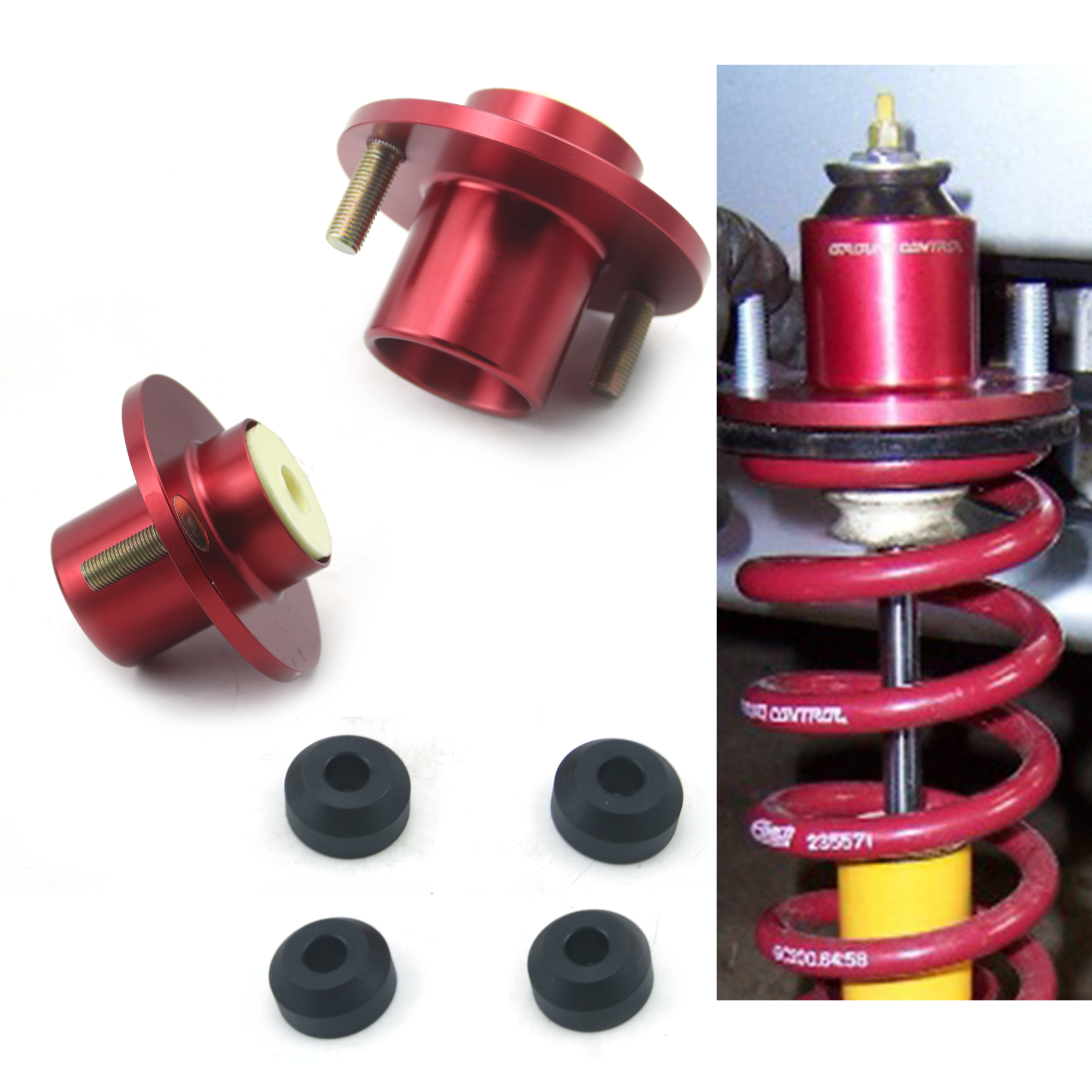 2 Pcs/Set Suspension Coilover Shocks Strut Top Hat Mount for Integra