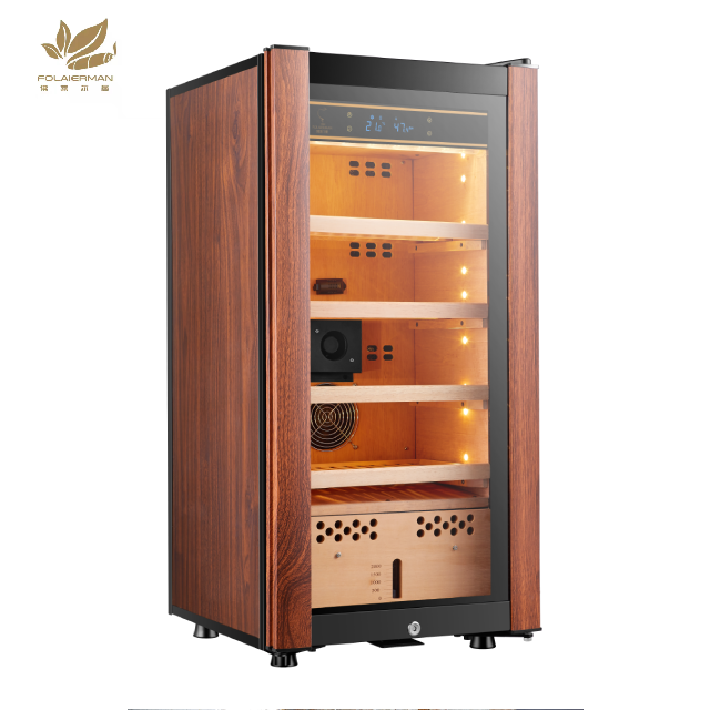 China Manufacturer Electric Refrigirated Mini 300 Count Cigar Humidor Electric With Cedar Wood