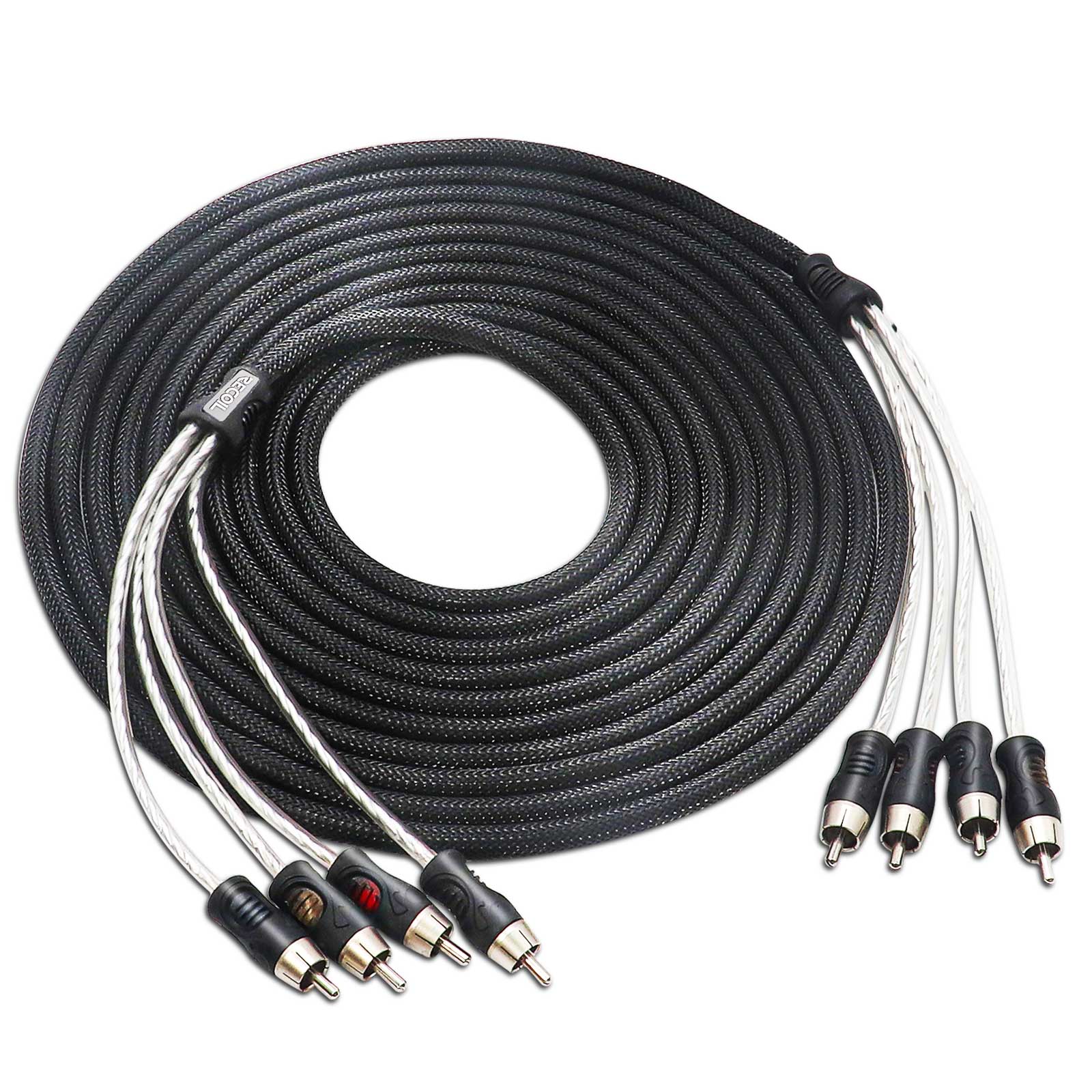 Край PCI420 Премиум 100% бескислородная медь 20ft 4-канальный RCA аудио соединители кабеля (4x RCA штекер 4x RCA с наружной резьбой), двойной Sh