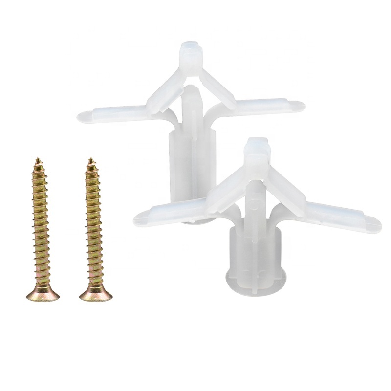 elehk 10mm high quality butterfly plastic wall anchor fasteners plastic butterfly toggle anchor nylon plastic wall plug