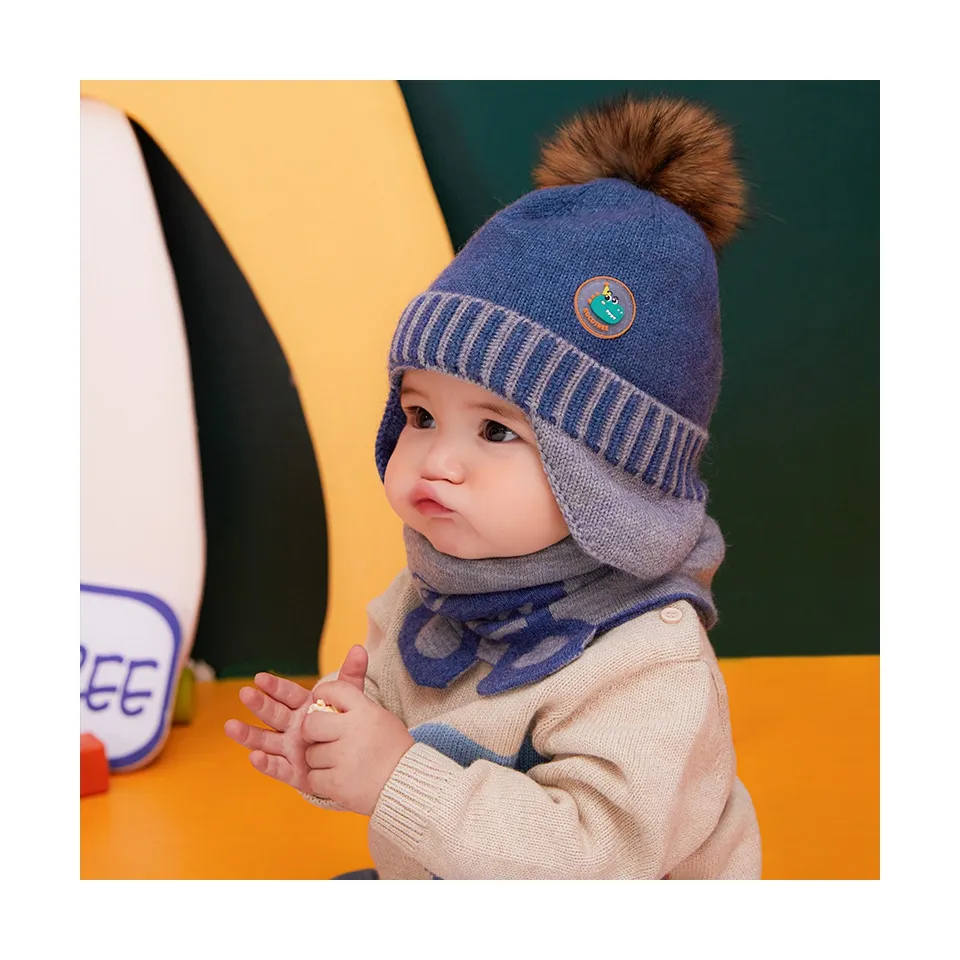 Fashion Color 4-8 Age Boy Girl Cotton Warm Winter Kid Knitting Hat