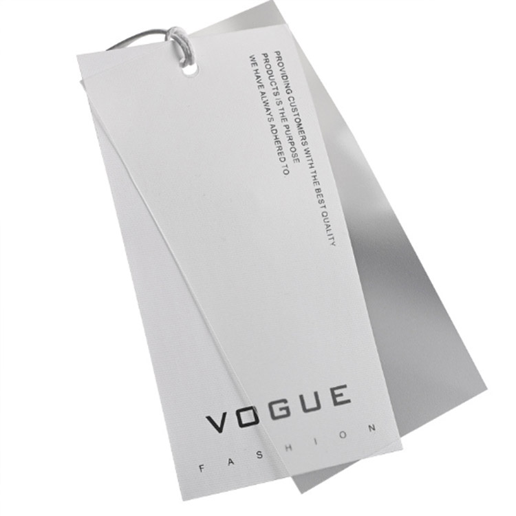 DP087 High-end Transparent Plastic Swing Hang Tags Designs Custom Paper Logo Bundle Label Tag
