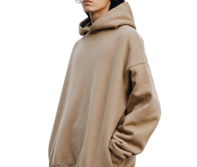 Fashionable Men's Hip Hop Organic Cotton Shoulder Loose Wool Plain Hoodie