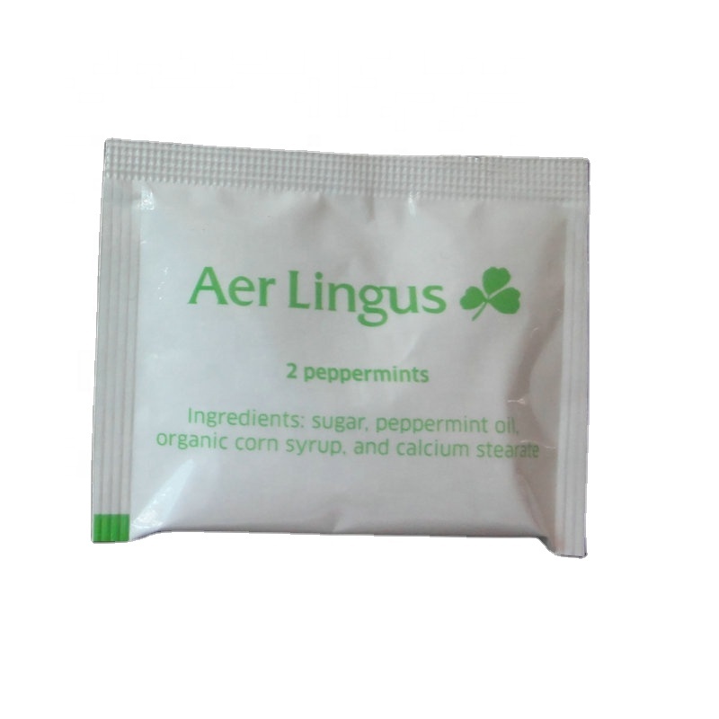 Customized cool mint candy pack for hotel / cafe /airline serving
