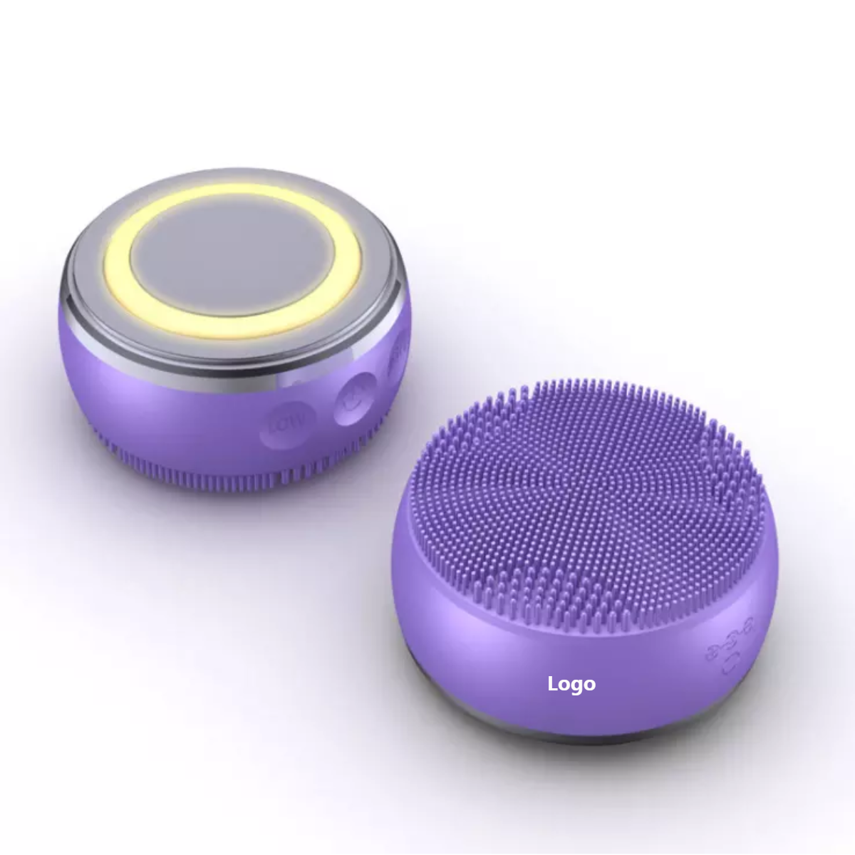 New Style USB Rechargeable Waterproof Silicone Face Brush Deep Cleansing and LED Therapy Facial Cleansing Brush