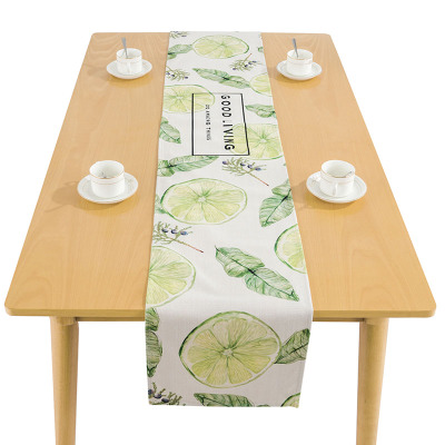 Best price fruits printed linen cotton banquet decoration table runner