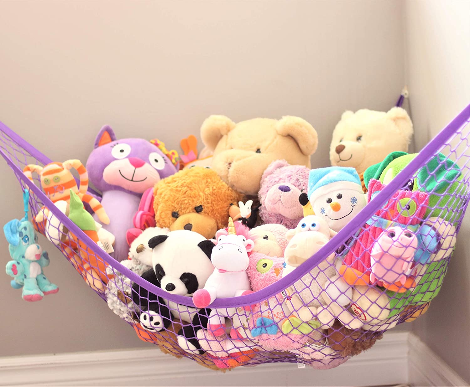 Soft and Durable Mesh Toy Organizer Children's Toy Stuffed Animal Hammock