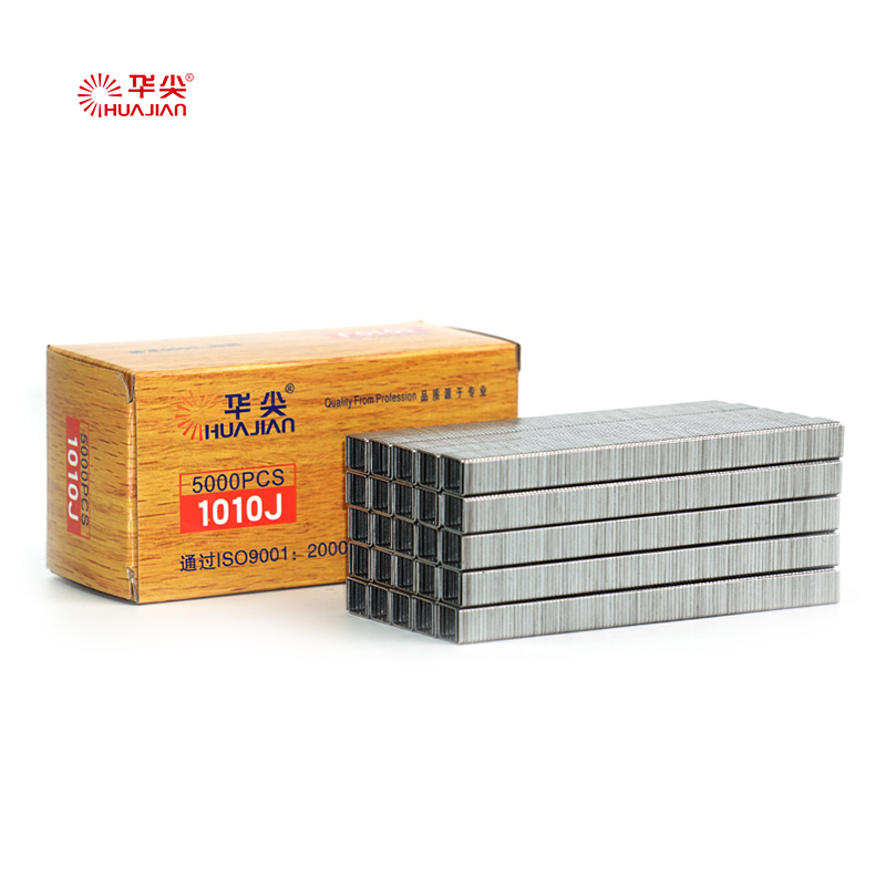 Wholesale HuaJian 1010J Staple Furniture Wood 5000pcs Sofa U-Type Nail Heavy Duty Stapler lron Wire Staples