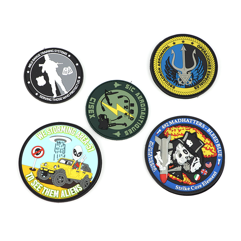 custom 3d silicone black pvc rubber quality patches