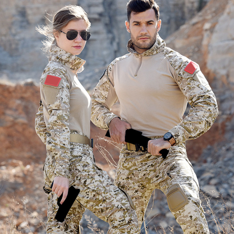 Unisex  One Set  Multicolor Long Sleeve Frog Suit Outoor Military Tactical Training T Shirt Tactical Combat Suit