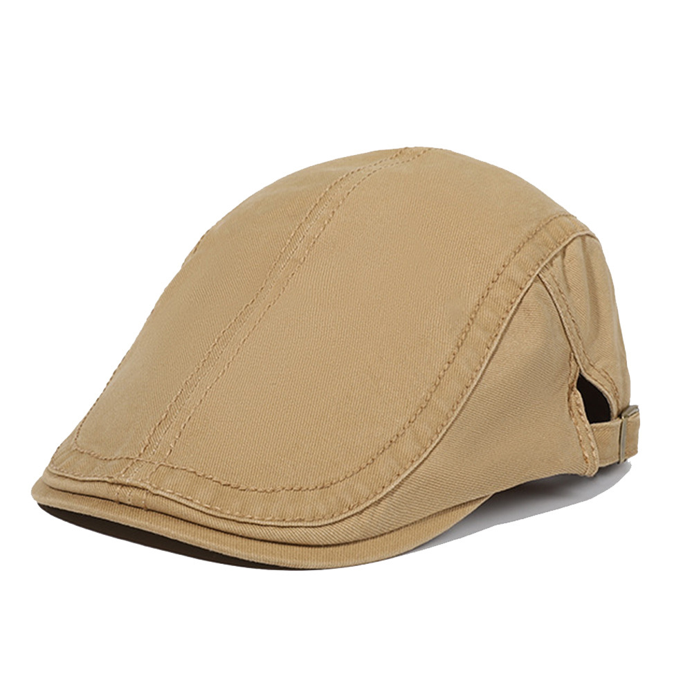 Hot selling solid color embroidered lines casual newsboy hat retro British men & women hat