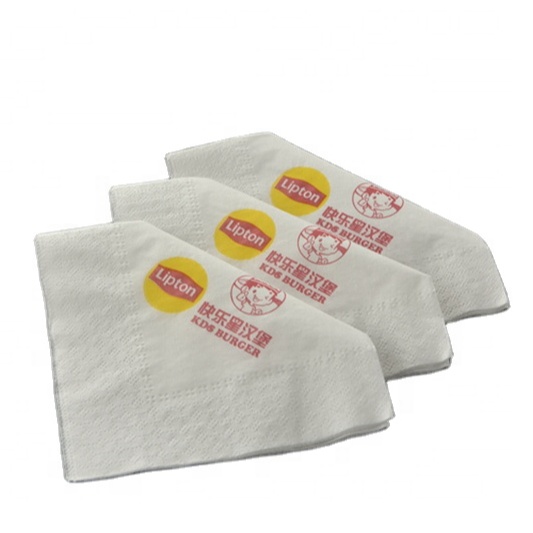 2ply 1/4 складные бумажные салфетки из древесной целлюлозы, бумажные салфетки для ресторана, логотип на заказ