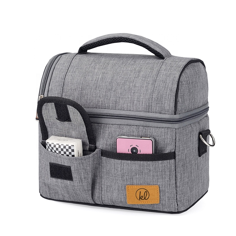 Double Deck Reusable Lunch Pail Cooler Bag Insulated Cooler Lunch Bag