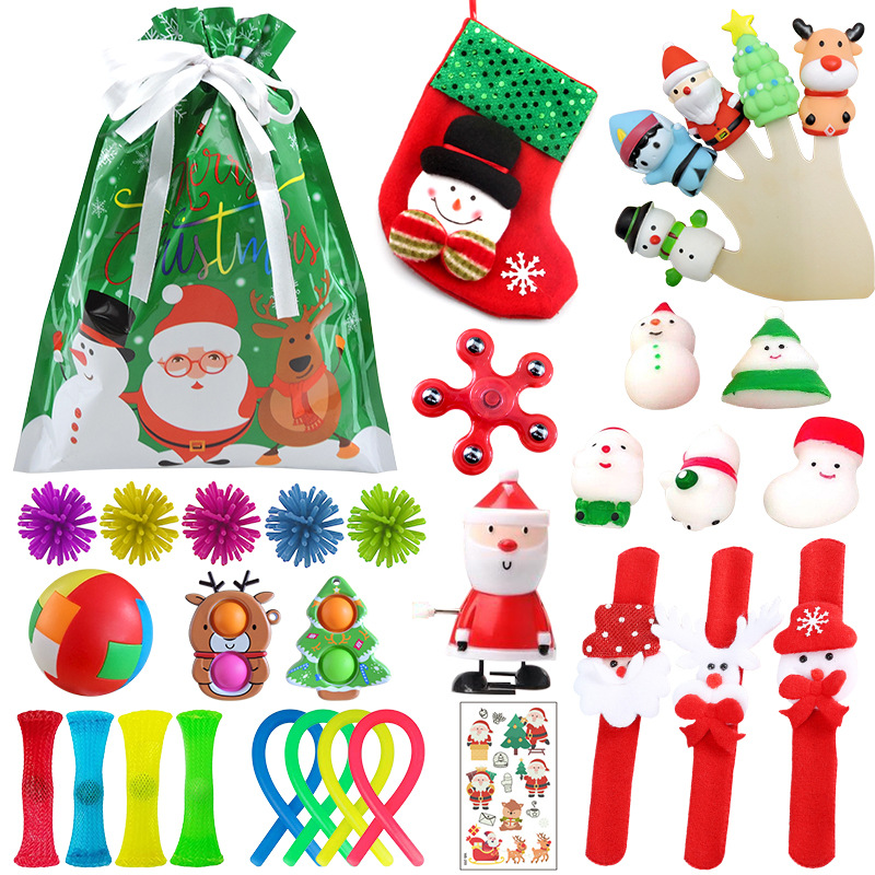 Kct Stress Relief Autism Silicone Sensory Toy Custom Christmas Bubble Fidget Toy Set Halloween Fidget Toy Advent Calendar