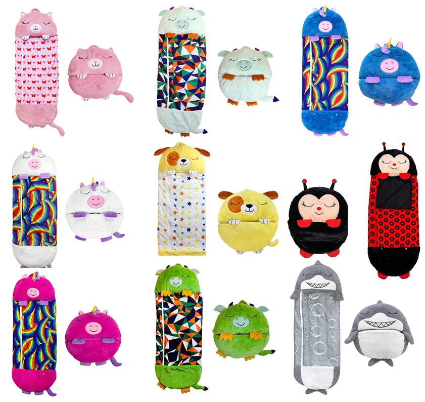 Мягкая Пижама Happy Nappers с животными, сумка, детская игрушка, подушка 2 в 1, многофункциональный спальный мешок в форме животного, подарки на день рождения