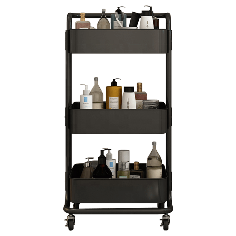 Metal Folding Home Showcase Kitchen Bathroom Waterproof Mesh Basket 3-Tier Storage Rack Utility Carts Shelf Holders Flower Stand