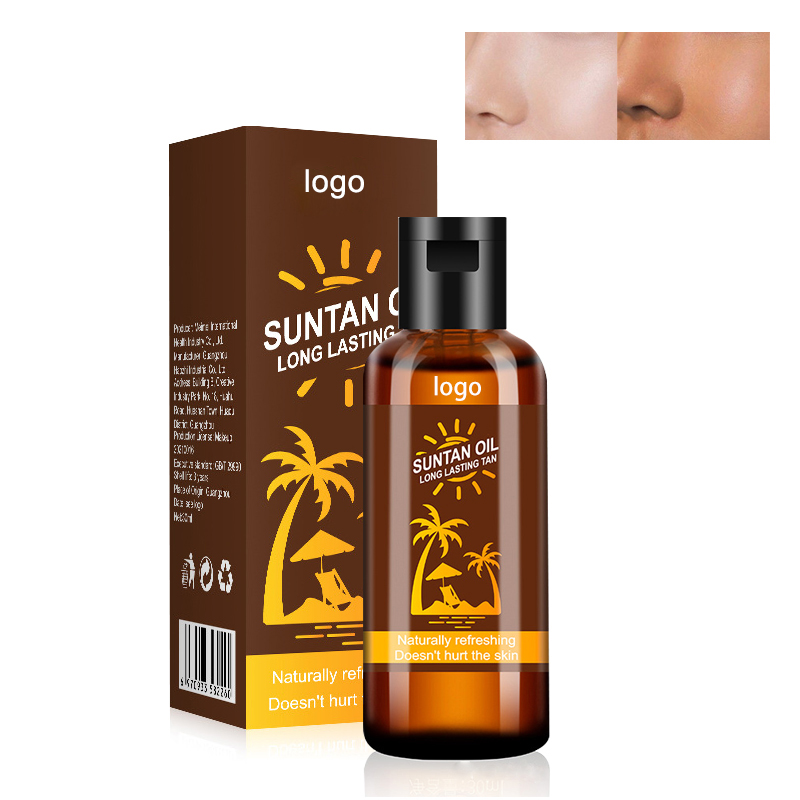 Dropshipping Bronceador Corporal Tanning Oil Body Bronzer Bronzeamento Suntan Oil Organic Self Tanner Drops OEM Tanning Lotion