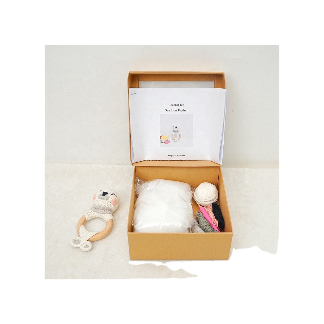 Penguin Rattle Crochet knitting Amigurumi Crochet Nursery Toy Homemade Teether Rattle