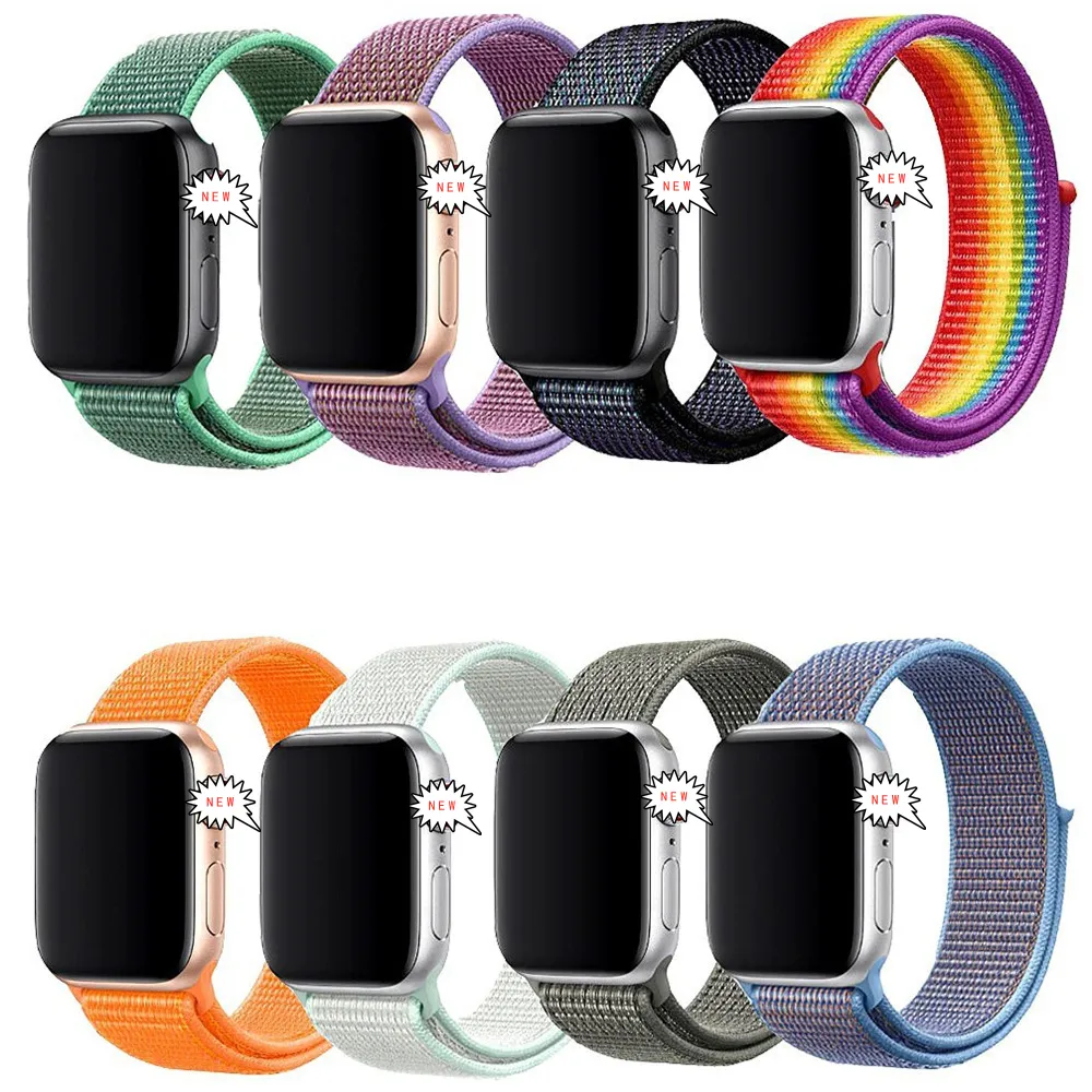 Nylon Soft Sports Replacement Loop Watch Strap For Apple Watch 45mm/40mm/41mm/42mm Band For iWatch Series 7/6/SE/5/4/3/2/1